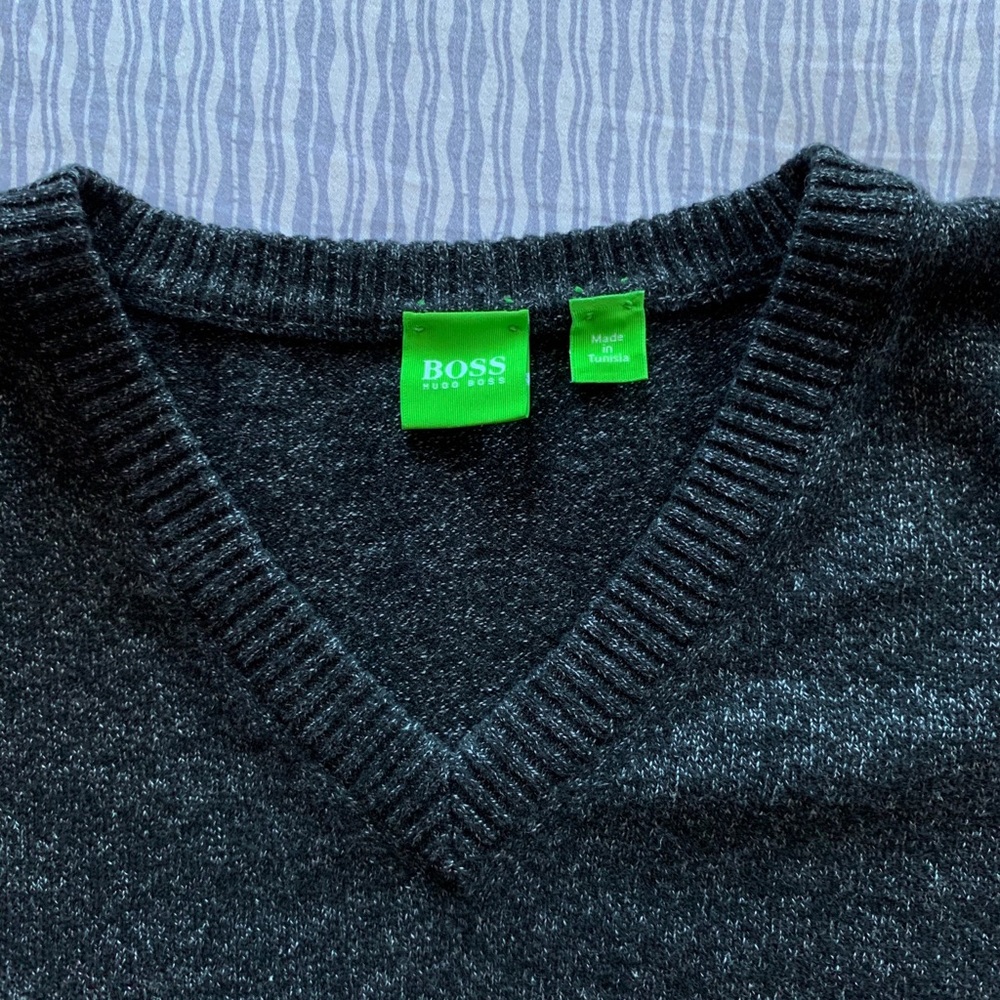 Men’s Hugo Boss Wool Blend V Neck Sweater Sz L
